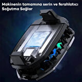 Polham Buz Tipi Radyatörlü Süper Soğutuculu Telefon Soğutma Fanı, RGB Işıklı Dijital Göstergeli Fan