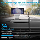 Polham 3A 60W Spiral Type C to Type C Şarj ve Data Kablosu,1-1,5 Metre Kısayıp Uzayabilen Elastik Kablo