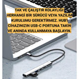 Polham 5in1 3x Type C ve 2x USB Girişli Type C Çoğaltıcı Dönüştürücü HUB Adaptör, Ses, Veri, Güç Aktarım
