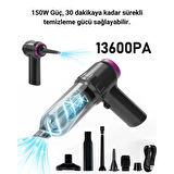 Polham 150W Süper Güçlü 13600PA Çekim Güçlü Taşınabilir Araç Süpürgesi, Islak Kuru Ofis Araç Süpürgesi