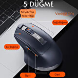 Polham 500mAh Bataryalı Şarj Edilebilir Süper Sessiz ve Ergonomik Kablosuz Mouse, 2400DPI Gecikmesiz Mouse