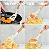 Polham 12 Parça Kepçe Spatula Kevgir Mutfak Servis Seti Ahşap Saplı Mutfak Seti, Saklama Kutulu