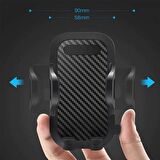 Polham Torpido Üstü ve Ön Cam Teleskopik Araç İçi Telefon Tutucu, Karbon Fiber Telefon Tutucu
