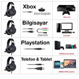 Polham RGB Işıklı Kulaküstü Mikrofonlu Oyuncu Kulaklığı, 3.5mm ve USB Girişli 2.1 Metre Kulaklık