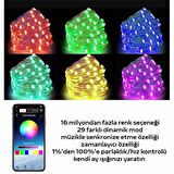 Polham 10 Metre Bluetooth Bağlantılı Telefon İle Kontrol Edilebilen Led Lamba, RGB Işıklı SÜS Lamba