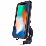 Polham Motosiklet, Scooter İçin Aynaya Takılan Su Geçirmez Telefon Tutucu, Dokunmatik Kapaklı Tutucu