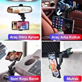 Polham Araç İçi Dikiz Aynasına Takılan Telefon Tutucu, Arka Koltuk, Mutfak İçi Dolap Telefon Tutucu