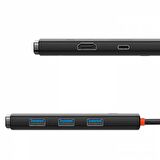 Baseus 100W 5 Portlu Type-C HUB Adaptör Çoklayıcı HDMI 4K 3*USB 3.0 PD Girişli Typce Hub