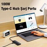 Baseus 100W 6in1 PD Type C Çoğaltıcı Çevirici HUB, 2x USB, 1x HDMİ, 1x PD Type C, 1x SD/TF Adaptör