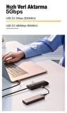 Baseus 100W 6in1 PD Type C Çoğaltıcı Çevirici HUB, 2x USB, 1x HDMİ, 1x PD Type C, 1x SD/TF Adaptör