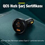 BASEUS 160W Araç Çakmaklık Şarj Ve Kablo Qualcomm 5.0 Mega Hızlı Şarj 160W Type-C +USB