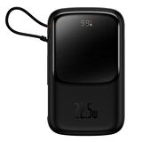 Baseus 22.5 W Type-C Kablolu 10000 mAh Hızlı Şarj Powerbank Siyah 