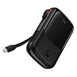 Baseus 22.5 W Type-C Kablolu 10000 mAh Hızlı Şarj Powerbank Siyah 