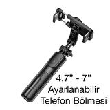 Polham Bluetooth Uzaktan Kumandalı Selfie Çubuğu ve Masaüstü Telefon Standı, influencer Yayın Seti