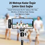 Polham Wireless Kablosuz iPhone Lightning Yaka Mikrofonu, 20 Metre Mesafeli Yayıncı Yaka Mikrofonu