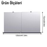 Polham 120x72cm Güneş ve Isı Geçirmez Nano Cam Perdesi, Oto, Ev,Ofis İçin Ölçü Ayarlı Güneşlik Perde