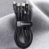 Baseus 1.5 Metre 20W 3in1 Type C, İphone Lightning ve Micro Ultra Hızlı Şarj ve Data Kablosu