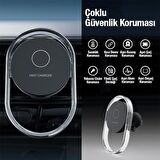 Polham 15W Magsafe Kablosuz Şarjlı Araç İçi Telefon Tutucu, İphone 12, 13 ,14 Serisi Uyumlu Titremez