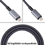 Polham 1MT USB3.2 100W Thunderbolt Type-C to Type-C Şarj, Data ve 8K 60Hz Görüntü Aktarım Kablosu