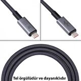 Polham 1MT USB 4.0 240W Thunderbolt Type-C to Type-C Şarj, Data ve 8K 60Hz Görüntü Aktarım Kablosu