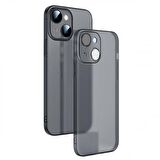 Polham 0.3mm iPhone 14 Plus 6.7inch Kamera Korumalı Silikon Kılıf, Şeffaf Buzlu Magsafe Uyumlu Kılıf