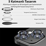 Polham 0.4MM Metal iPhone 14-14 Plus Kamera Lens Koruyucu, 9H 5 Katmanlı Çizilmez Kamera Koruyucu