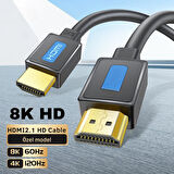 Polham Jasoz Altın Kaplama 5 Metre HD Series 120hz 8K HDMI to HDMI 2.1V HDMI Kablosu Görüntü Aktarım Kablosu