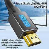Polham Jasoz Altın Kaplama 5 Metre HD Series 120hz 8K HDMI to HDMI 2.1V HDMI Kablosu Görüntü Aktarım Kablosu