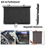 Polham 40x60 Cm Geri Çekilebilen Araç İçi Ön Cam Güneşlik, Ev Tipi Cam Güneşlik UV Engelleyici Perde