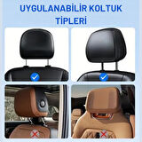 Polham Ultra Konforlu Araç İçi Ön ve Arka Koltuklara Uyumlu Yastık, Ergonumik Katlanabilir Araç Koltuk Yastığı