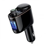 Baseus BT 4.2V 2 USB Girişli 1 Çakmaklık Girişli Araç FM Transmitter ve Araç Kiti, Araç Şarjı