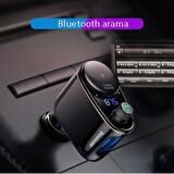 Baseus BT 4.2V 2 USB Girişli 1 Çakmaklık Girişli Araç FM Transmitter ve Araç Kiti, Araç Şarjı