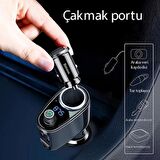 Baseus BT 4.2V 2 USB Girişli 1 Çakmaklık Girişli Araç FM Transmitter ve Araç Kiti, Araç Şarjı
