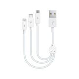 Ttec 30Cm 3in1 Type C, Lightning ve Micro USB Şarj ve Data Kablosu, Süper Hızlı Powerbank Kablosu