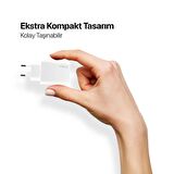 Ttec Gan 50W 2x PD Type C Girişli Süper Hızlı Şarj Aleti, Isı ve Akım Korumalı Şarj Adaptörü Başlığı