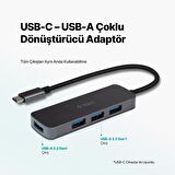 Ttec 4in1 Type C to 4x USB 3.2 Gen1 Çoğaltıcı Çevirici HUB, 5Gbps Yüksek Hızlı Veri Aktarımlı Adaptör