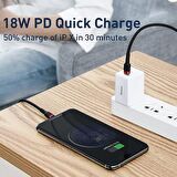 Baseus 18W 1 Metre Type-C To İPhone Lightning Şarj ve Data Kablosu, İpad ve İphone Ultra Hızlı Şarj