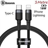 Baseus 18W 1 Metre Type-C To İPhone Lightning Şarj ve Data Kablosu, İpad ve İphone Ultra Hızlı Şarj