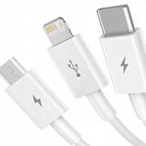 Baseus 1.5 Metre 3.5Amper Yüksek Hızlı 3in1 Type-C, İphone Lightning ve Micro Şarj ve Data Kablosu