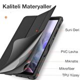 Polham Samsung Galaxy Tab A8 2021 10.5 (X200-X205) Standlı Tablet Kılıfı, Kalem Yerli, Katlanabilir