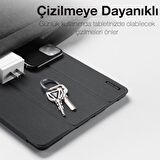Polham Samsung Galaxy Tab A8 2021 10.5 (X200-X205) Standlı Tablet Kılıfı, Kalem Yerli, Katlanabilir
