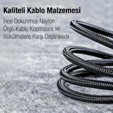 Polham 4in1 1 Metre Type-C, 2x iPhone Lightning, Micro USB Şarj ve Data Kablosu, 2A Halat Kablo