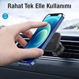 Polham Araç içi Mıknatıslı Telefon Tutucu, Süper 4x Mıknatıslı Titremez Universal,Titremez Sarsılmaz