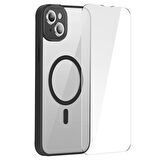 Baseus iPhone 14 Plus 6.7 Kamera Korumalı Magsafe Kılıf ve Ful Kaplama Kırılmaz Ekran Koruyucu