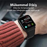 Polham Hermes Loop Deri Apple Watch 42-44-45MM Kordon Kayış, Ultra Hafif, Çelik Tokalı Kayış