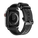 Polham Hermes Loop Deri Apple Watch 42-44-45MM Kordon Kayış, Ultra Hafif, Çelik Tokalı Kayış