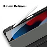 Polham iPad 10.2 2022 Tablet Kılıfı, Manyetik Standlı, Uyku Modlu,Kalem Yerli ve Stanlı Tablet Kılıf