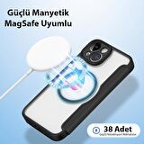 Polham Manyetik Kapaklı Kartlıklı MagSafeli iPhone 14 6.1 Kılıf,360 Derece Ful Korumalı Cüzdan Kılıf