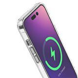 Polham 2mm Kompozit Sararmaz Magsafeli İphone 14 Pro Silikon Kılıf, Darbe Emici, Kablosuz Şarj Destekli