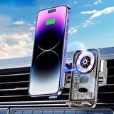 Polham 15W Ultra Hızlı Şeffaf Otomatik Açılıp Kapanır Araç İçi Telefon Tutucu, Sarsılmaz, Titremez